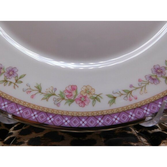 Lenox Amethyst Platinum Trim Dinner Plate 10 3/4" Floral USA Ceramic Vintage - Picture 2 of 4